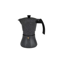 Cafetera Italiana EDM Negro Aluminio 6 Tazas Inducción