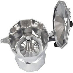 Italian Coffee Pot JATA CCA12 Aluminium 12 Cups Silver