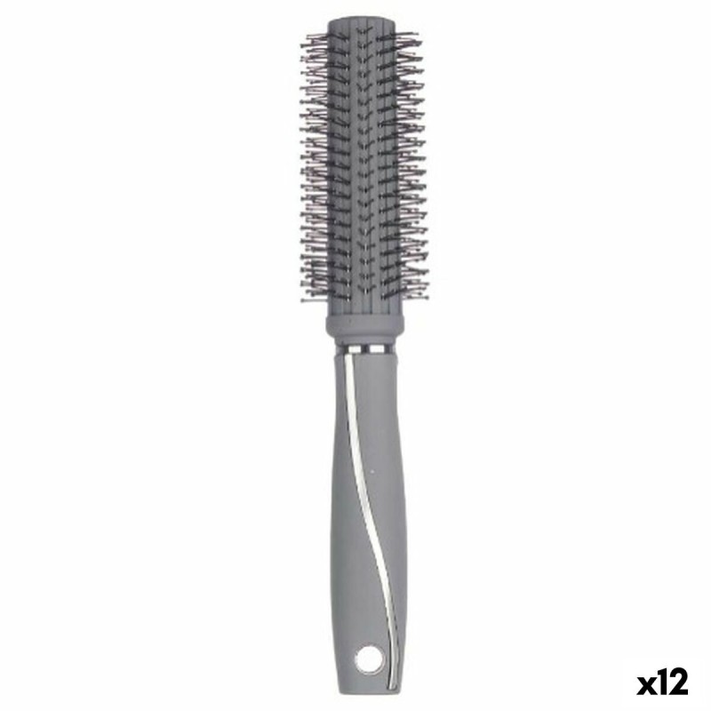 Brosse Ronde Gris Silicone Plastique (12 Unités)