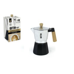 Cafetière Italienne Quttin Bois Aluminium 6 Tasses