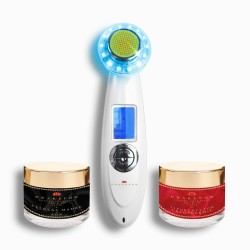 Masseur Facial avec Radiofréquence, Photothérapie et Électrostimulation Drakefor 9902 Blanc 3 Pièces