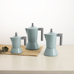 Cafetière Italienne Quid Ozon Vert Métal 6 Tasses (6 Unités)