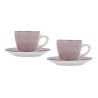 Lot de tasses avec soucoupes Quid Vita Morning Rose Céramique (4 Pièces) (6 Unités)