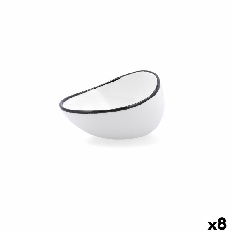 Bol Ariane Vital Filo Blanc Noir Céramique 12,5 cm (8 Unités)