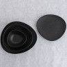 Flat Plate Bidasoa Fosil Black Ceramic Oval 28 x 24,8 x 2,5 cm (6 Units)