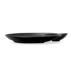 Deep Plate Bidasoa Fosil Black Ceramic 27,5 x 25,7 x 3,6 cm (8 Units)