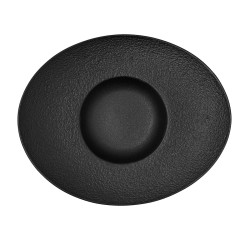 Assiette creuse Bidasoa Fosil Noir Céramique Oblongue 27,3 x 22,2 x 5,7 cm (8 Unités)