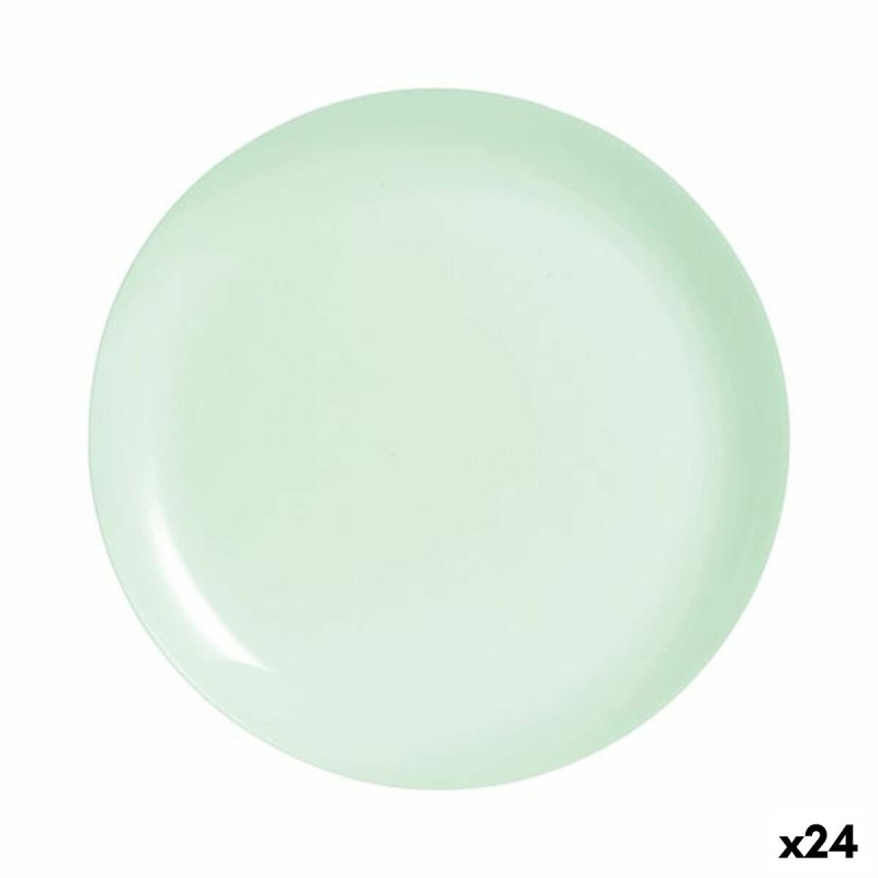 Assiette plate Luminarc Diwali Paradise Vert verre 25 cm (24 Unités)