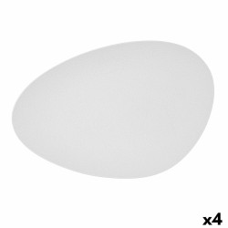 Bandeja de Aperitivos Bidasoa Fosil Blanco Cerámica Alúmina Ovalada 39,1 x 26,3 x 3,4 cm (4 Unidades)