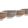 Set of bowls Home ESPRIT Brown Beige Porcelain Flowers Shabby Chic 11,5 x 11,5 x 6 cm