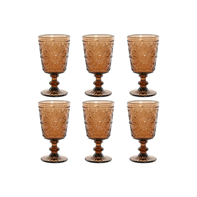 Set of cups Home ESPRIT Crystal 8,5 x 8,5 x 16,3 cm (6 Units)