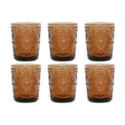 Set de Vasos Home ESPRIT Ambar Cristal (6 Unidades)