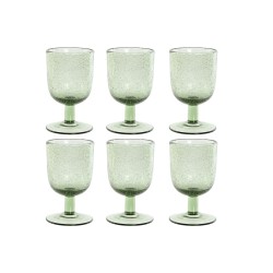 Set de Copas Home ESPRIT Verde Cristal 300 ml 8 x 8 x 14 cm (6 Unidades)