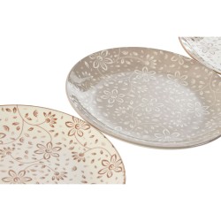 Plate set Home ESPRIT Brown Beige Porcelain 19 x 19 x 2 cm