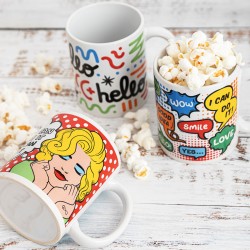 Tasse Quid Wow Bandes dessinées Multicouleur Céramique 330 ml (12 Unités)