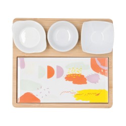 Set de service Quid Kaleido Multicouleur Bois 23 x 19,5 x 3,5 cm 5 Pièces