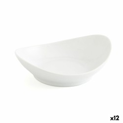 Bandeja de Aperitivos Quid Gastro Fun Blanco Cerámica 14 x 11 cm (12 Unidades)