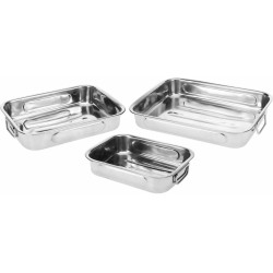 Set de bandejas para Alimentos Excellent Houseware a12402130 Acero Inoxidable 27 x 20 x 6 cm 31 x 23 x 6 cm 36 x 27 x 6 cm (3 Un