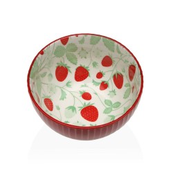 Bol para Aperitivos Versa Cerámica Porcelana Fresas 12,5 x 7,2 x 12,5 cm