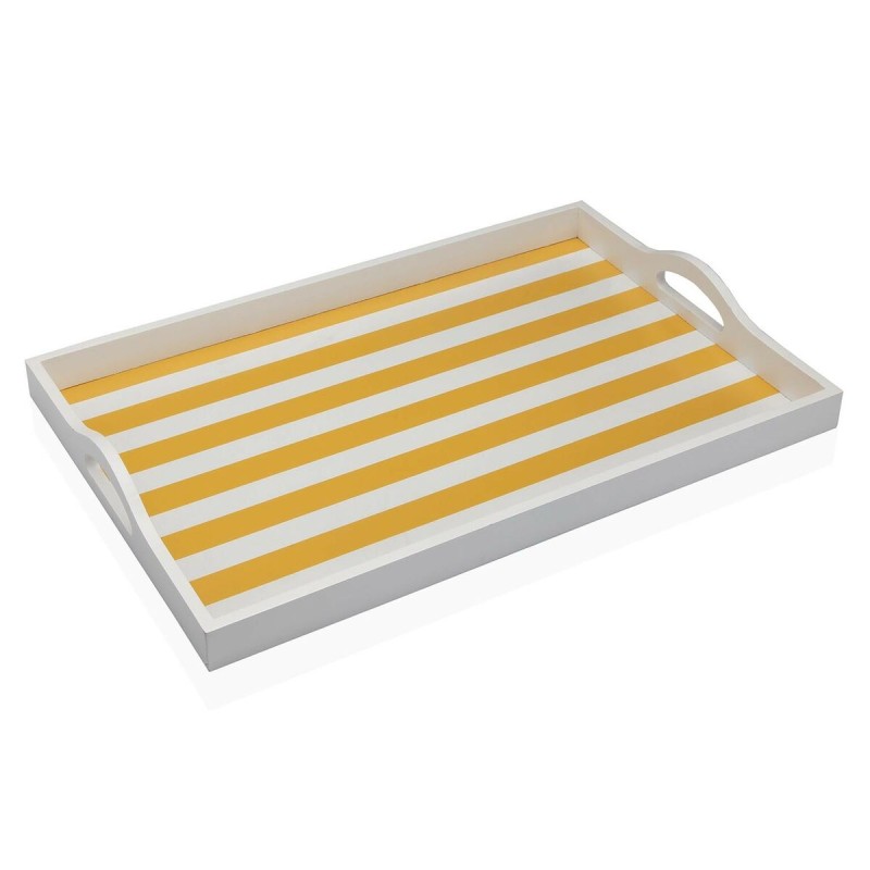 Plateau Versa Jaune Bois MDF 30 x 5 x 45 cm Rayures