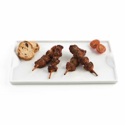 Bandeja de Aperitivos Quid Gastro Fun Blanco Cerámica 25,5 x 15,5 cm (6 Unidades) (Pack 6x)