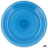 Assiette plate Quid Vita Azul Bleu Céramique Ø 27 cm (12 Unités)