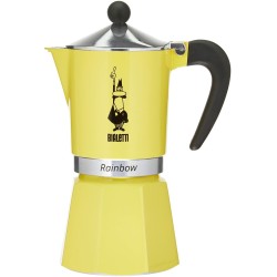 Cafetière Italienne Bialetti Rainbow Jaune Métal 6 Tasses