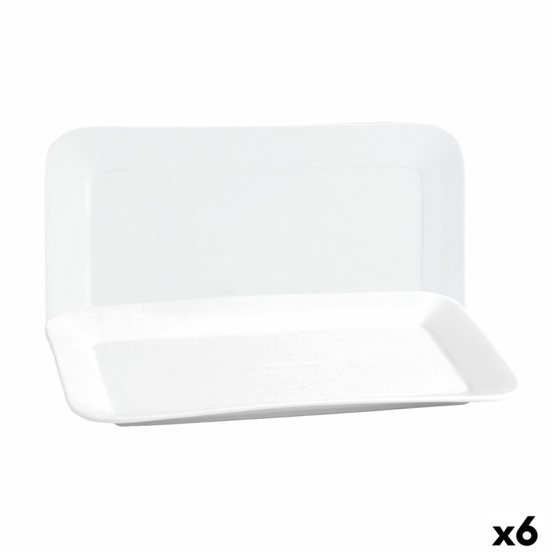 Serving Platter Quid Basic Rectangular Ceramic White (6 Units) (31 x 18 cm)