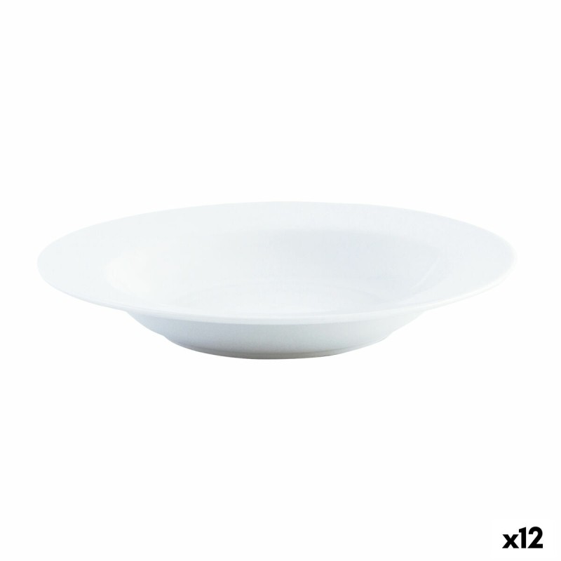 Deep Plate Quid Basic White Ceramic Ø 21,5 cm (12 Units)