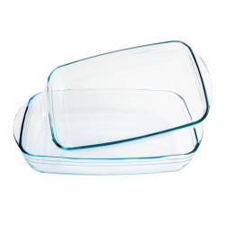 Set de Fuentes para Horno Ô Cuisine 334SA05 Transparente Vidrio (2 pcs)