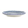 Plato Llano Rayas Porcelana Azul Blanco 24 x 2,8 x 24 cm