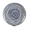 Plato Llano Rayas Porcelana Azul Blanco 24 x 2,8 x 24 cm