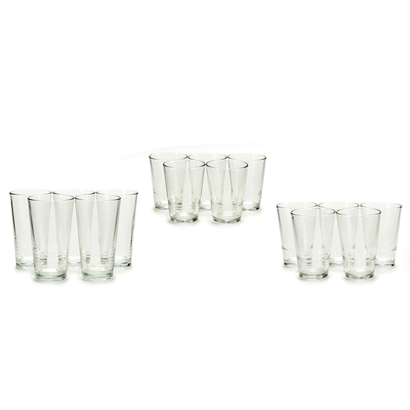 Set de Verres S18091/BHA Transparent verre 6 x (51 cl) / 6 x (34 cl) / 6 x (23 cl)