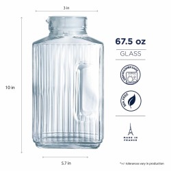 Botella de Cristal Luminarc Quadro Transparente Vidrio 2 L