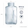 Botella de Cristal Luminarc Quadro Transparente Vidrio 2 L