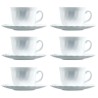 Juego de Tazas con Platos Luminarc Trianon (6 pcs) Blanco Vidrio 220 ml (12 Piezas)