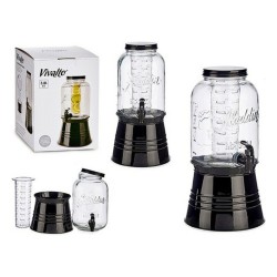 Carafe en Verre Transparent Vivalto Refroidisseur Robinet Plastique 3800 ml