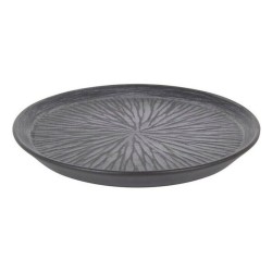 Assiette plate Stoneware Lotus Porcelaine Noir (ø 23 x 2,5 cm)