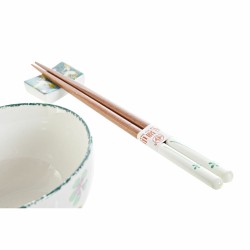 Set de sushi DKD Home Decor 25 x 25 x 6,5 cm Porcelaine Bois Blanc Vert Oriental (6 Pièces) (25 x 25 x 6,5 cm) (6 pcs)