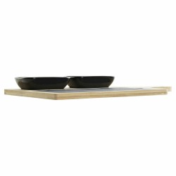 Appetizer Set DKD Home Decor Black Natural Bamboo Plastic Stoneware Board Cottage 33 x 19,7 x 3,5 cm (4 pcs)