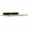 Ensemble à apértif DKD Home Decor Noir Naturel Bambou Plastique Grès Ardoise Cottage 33 x 19,7 x 3,5 cm (4 pcs)