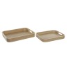 Bandeja de Aperitivos DKD Home Decor Natural Escandinavo 40 x 30 x 5,5 cm (2 Unidades)