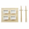 Set de Sushi DKD Home Decor Metal Bambú Blanco Natural Oriental 30 x 40 cm 28 x 22 x 2,5 cm (9 Piezas)