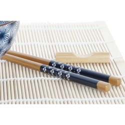 Set de Sushi DKD Home Decor 14,5 x 14,5 x 31 cm Azul Gres Oriental (16 Piezas)