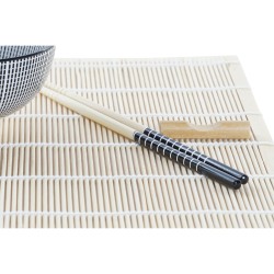 Set de sushi DKD Home Decor 14,5 x 14,5 x 31 cm Noir Grès Oriental (16 Pièces)