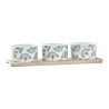 Ensemble à apértif DKD Home Decor Bambou Grès Volets 3 Pièces 4 Pièces 28 x 9,7 x 1,5 cm