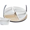 Ensemble à apértif DKD Home Decor Blanc/Noir Métal Bambou Grès Loft 4 Pièces 21,5 x 21,5 x 14 cm