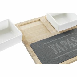 Appetizer Set DKD Home Decor Tapas Bamboo Stoneware Board 3 Pieces 31 x 20 x 5 cm