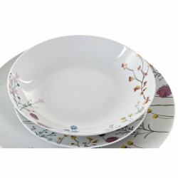 Service de Vaisselle DKD Home Decor Multicouleur Porcelaine Fleurs 27 x 27 x 3 cm 18 Pièces (18 pcs)