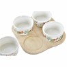 Ensemble à apértif DKD Home Decor Multicouleur Naturel Bambou Plastique Grès Tropical 19,7 x 19,7 x 1 cm (5 pcs)